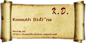 Kossuth Diána névjegykártya