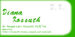diana kossuth business card